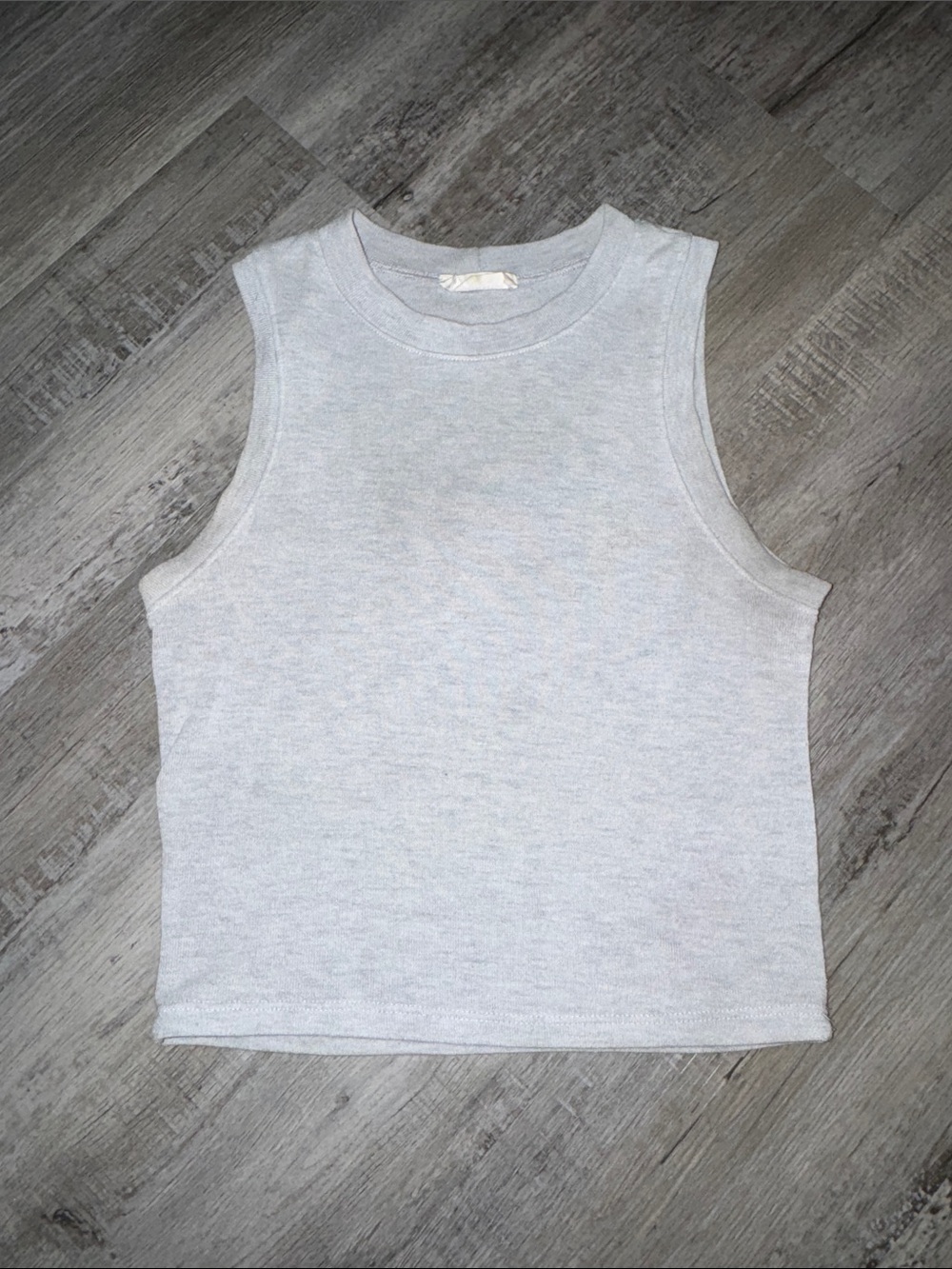 Light Gray Sleeveless Knit Tank Top
